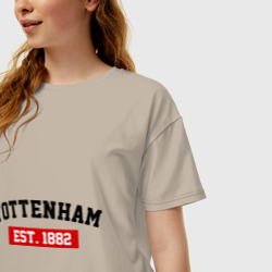 Женская футболка хлопок Oversize FC Tottenham Est. 1882 - фото 2