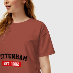 Женская футболка хлопок Oversize FC Tottenham Est. 1882 - фото 2