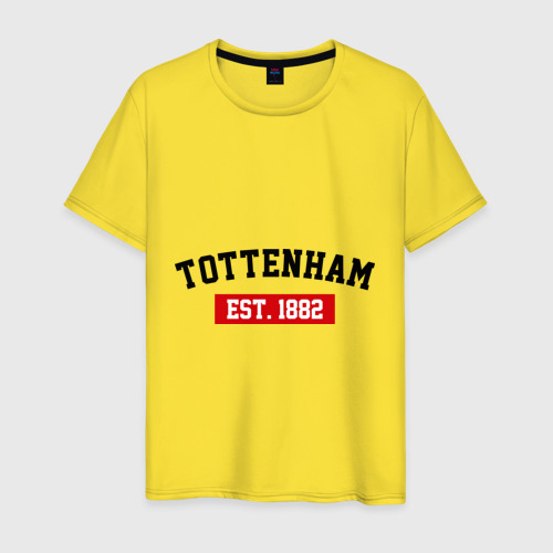 Мужская футболка хлопок FC Tottenham Est. 1882, цвет желтый