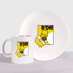 Набор: тарелка + кружка Гомер D'OH!