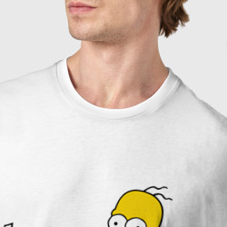 Футболка с принтом Homer The Last Perfect Man для мужчины, вид на модели спереди №4. Цвет основы: белый