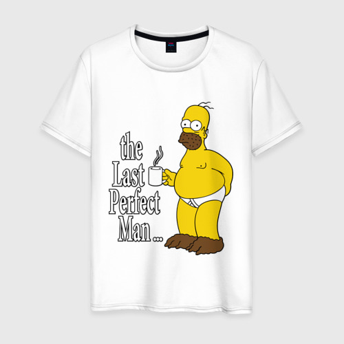 Мужская футболка хлопок Homer (The Last Perfect Man...), цвет белый