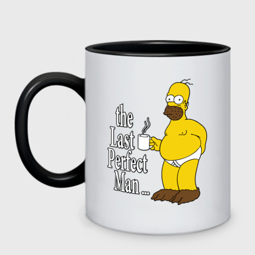 Кружка двухцветная Homer The Last Perfect Man, цвет белый + черный