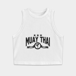 Женская укороченная майка-топ хлопок Muay thai boxing Тайский бокс