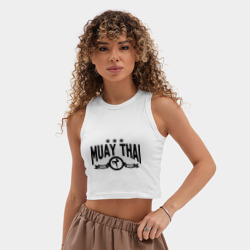 Женская укороченная майка-топ хлопок Muay thai boxing Тайский бокс - фото 2