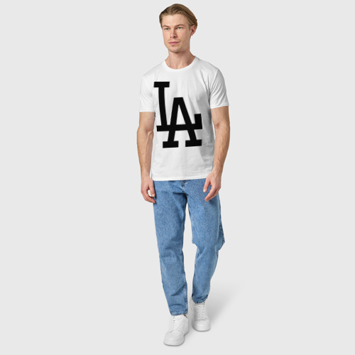 Мужская футболка хлопок Los Angeles, цвет белый - фото 5