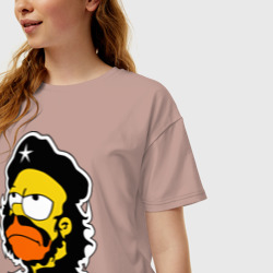Женская футболка хлопок Oversize Гомер cerveza o muerte пиво или смерть - фото 2