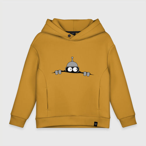 Детское худи Oversize хлопок Bender из-под футболки, цвет горчичный