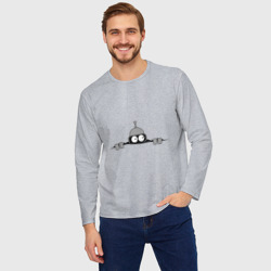 Мужской лонгслив oversize хлопок Bender из-под футболки - фото 2