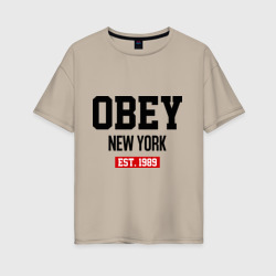Женская футболка хлопок Oversize Obey Est. 1989