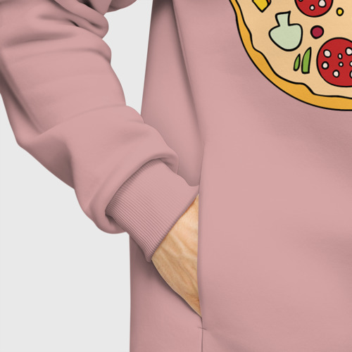 Мужское худи Oversize хлопок Пицца парная, цвет пыльно-розовый - фото 8