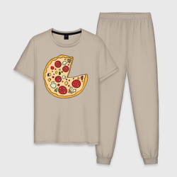 Мужская пижама хлопок Пицца парная