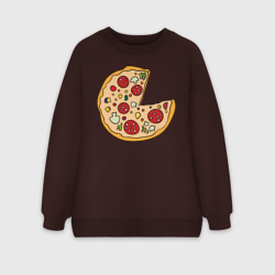 Женский свитшот oversize без начеса хлопок Пицца парная