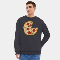 Мужской свитшот oversize без начеса хлопок Пицца парная - фото 2