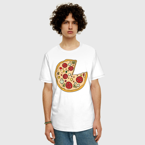Мужская футболка хлопок Oversize Пицца парная - фото 3