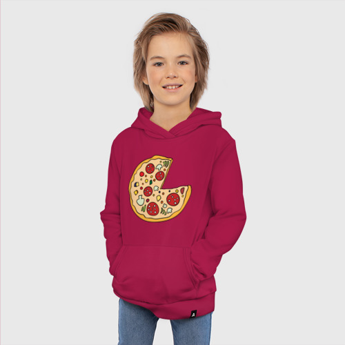 Детская толстовка хлопок Пицца парная, цвет маджента - фото 5