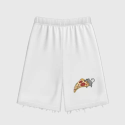 Женские шорты oversize футер хлопок Кусочек пиццы парная