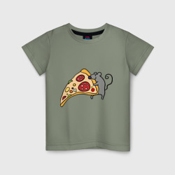 Детская футболка хлопок Кусочек пиццы парная