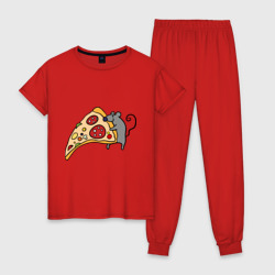 Кусочек пиццы парная – Женская пижама хлопок с принтом купить со скидкой в -10%