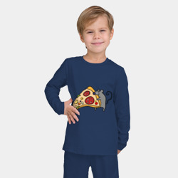 Детская пижама с лонгсливом хлопок Кусочек пиццы парная - фото 2