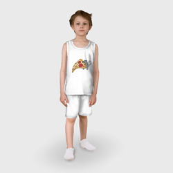 Детская пижама с шортами хлопок Кусочек пиццы парная - фото 2