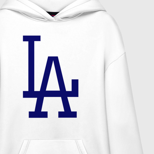 Худи SuperOversize хлопок Los Angeles Dodgers logo, цвет белый - фото 3