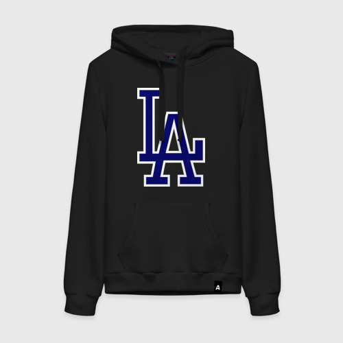 Женская толстовка хлопок Los Angeles Dodgers logo, цвет черный