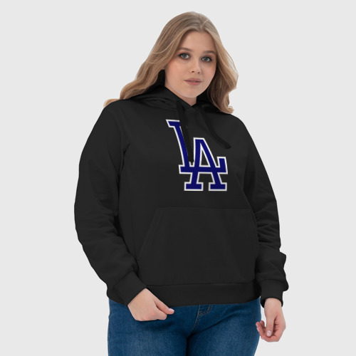 Женская толстовка хлопок Los Angeles Dodgers logo, цвет черный - фото 6