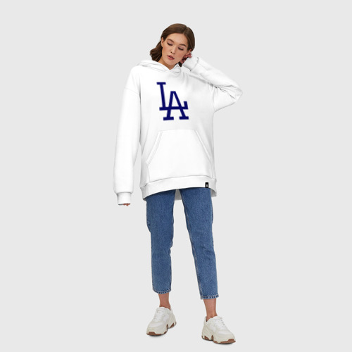 Худи SuperOversize хлопок Los Angeles Dodgers logo, цвет белый - фото 8