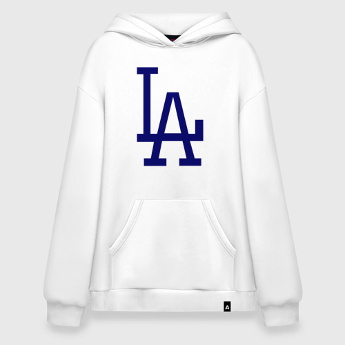 Худи SuperOversize хлопок Los Angeles Dodgers logo, цвет белый