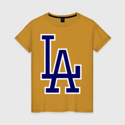 Женская футболка хлопок Los Angeles Dodgers logo