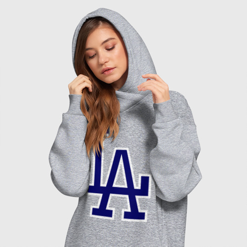 Платье-худи хлопок Los Angeles Dodgers logo, цвет меланж - фото 3