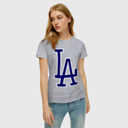 Женская футболка хлопок Los Angeles Dodgers logo - фото 2