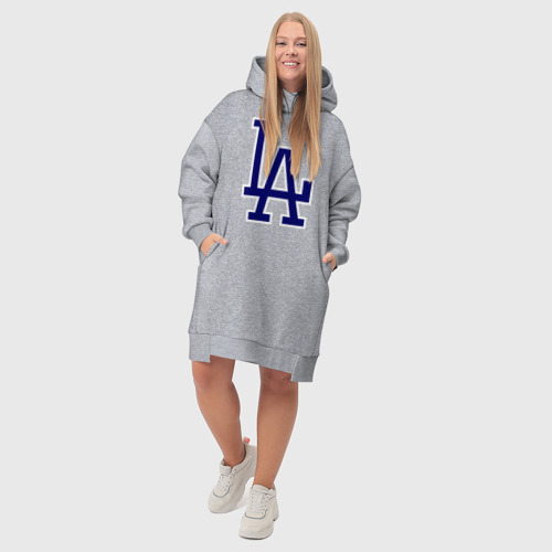 Платье-худи хлопок Los Angeles Dodgers logo, цвет меланж - фото 7