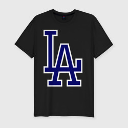 Мужская футболка хлопок Slim Los Angeles Dodgers logo