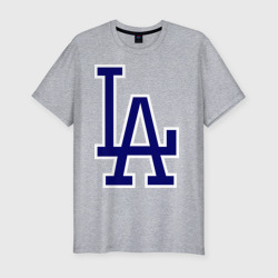 Мужская футболка хлопок Slim Los Angeles Dodgers logo