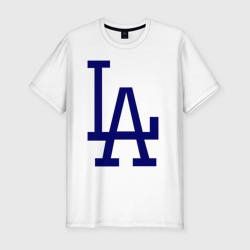 Мужская футболка хлопок Slim Los Angeles Dodgers logo