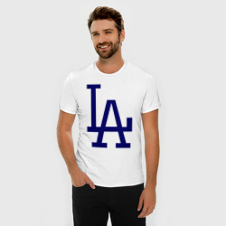 Мужская футболка хлопок Slim Los Angeles Dodgers logo - фото 2