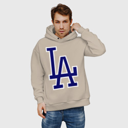 Мужское худи Oversize хлопок Los Angeles Dodgers logo - фото 2