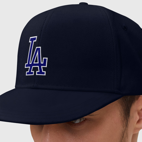 Кепка снепбек с прямым козырьком Los Angeles Dodgers logo, цвет темно-синий
