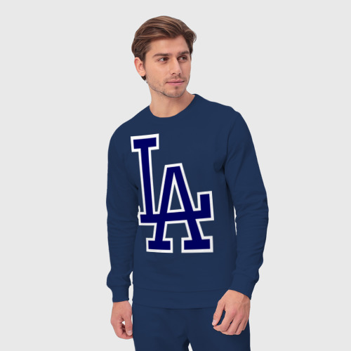 Мужской костюм хлопок Los Angeles Dodgers logo, цвет темно-синий - фото 5