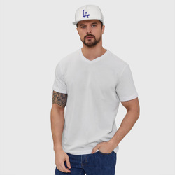Кепка с принтом Los Angeles Dodgers logo для любого человека, и мужчины, и женщины, вид спереди №2. Цвет основы: белый