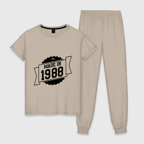 Женская пижама хлопок Made in 1988, цвет миндальный