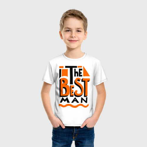 Детская футболка хлопок The best man, цвет белый - фото 3