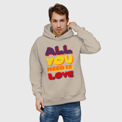 Мужское худи Oversize хлопок All u Need is love - фото 2