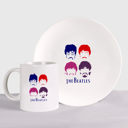 Набор: тарелка + кружка The Beatles faces