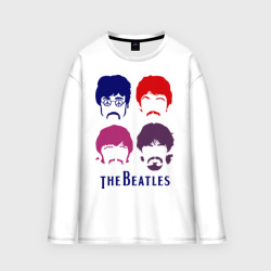 Мужской лонгслив oversize хлопок The Beatles faces