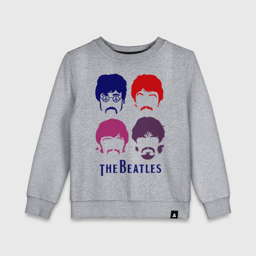 Детский свитшот хлопок The Beatles faces, цвет меланж