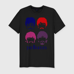Мужская футболка хлопок Slim The Beatles faces