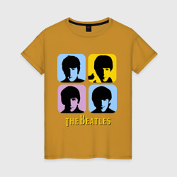 Женская футболка хлопок The Beatles pop art